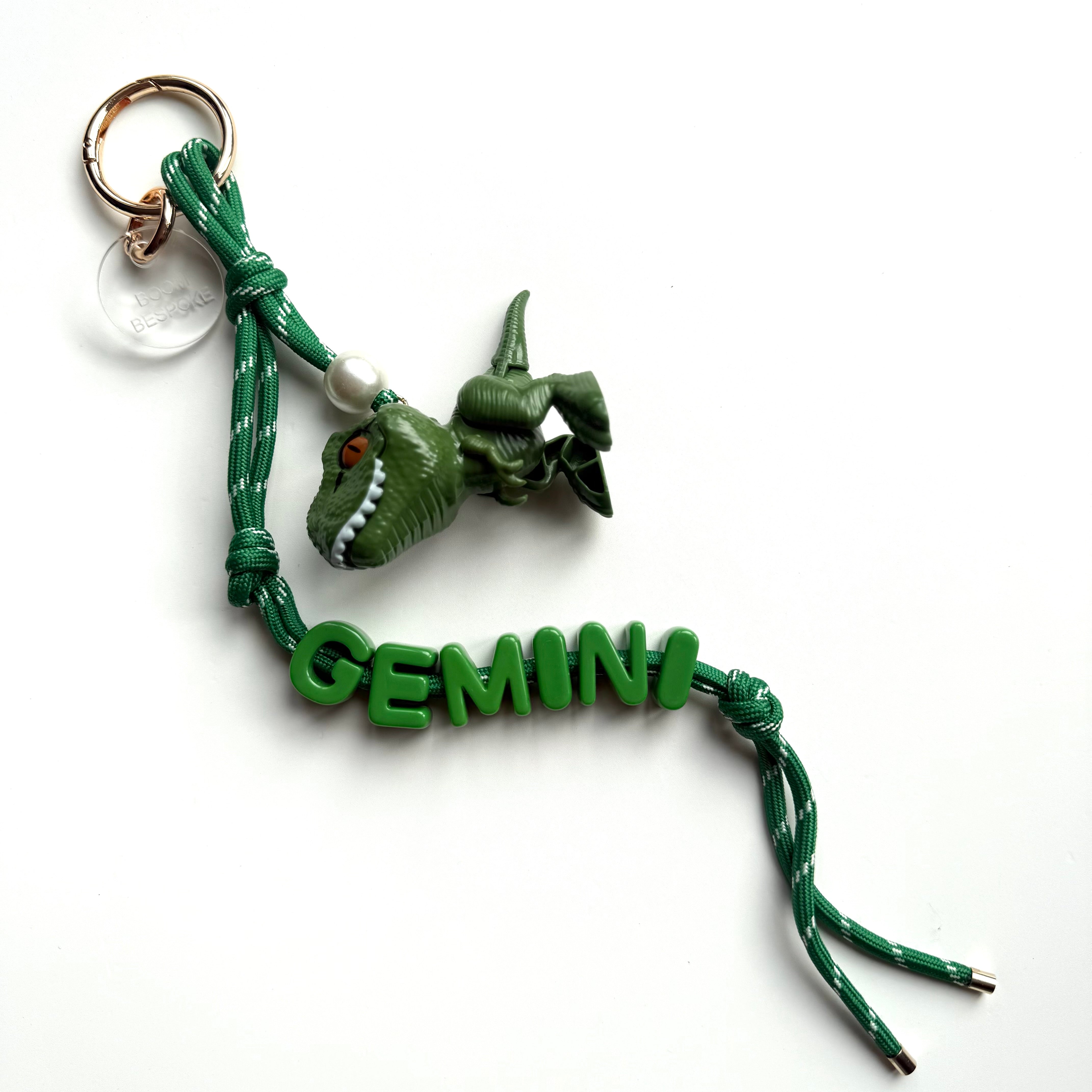 ‘DARLING DINO’ GREEN DINOSAUR BOOM BESPOKE BAG CHARM
