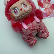 Load image into Gallery viewer, ‘HEART DUNGAREES’ LOVE BIG ENERGY BOOM BESPOKE LABUBU