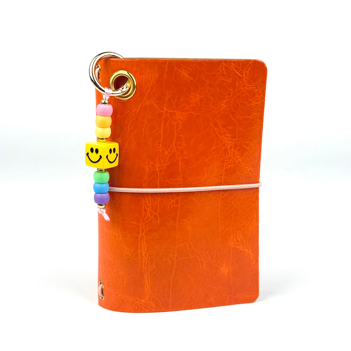ORANGE LEATHER BOOM BINDER POCKET SIZE JOURNAL COVER