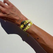 Load image into Gallery viewer, ‘LEMON’ YELLOW BANDANA WRAP BRACELET BY BOOM BESPOKE