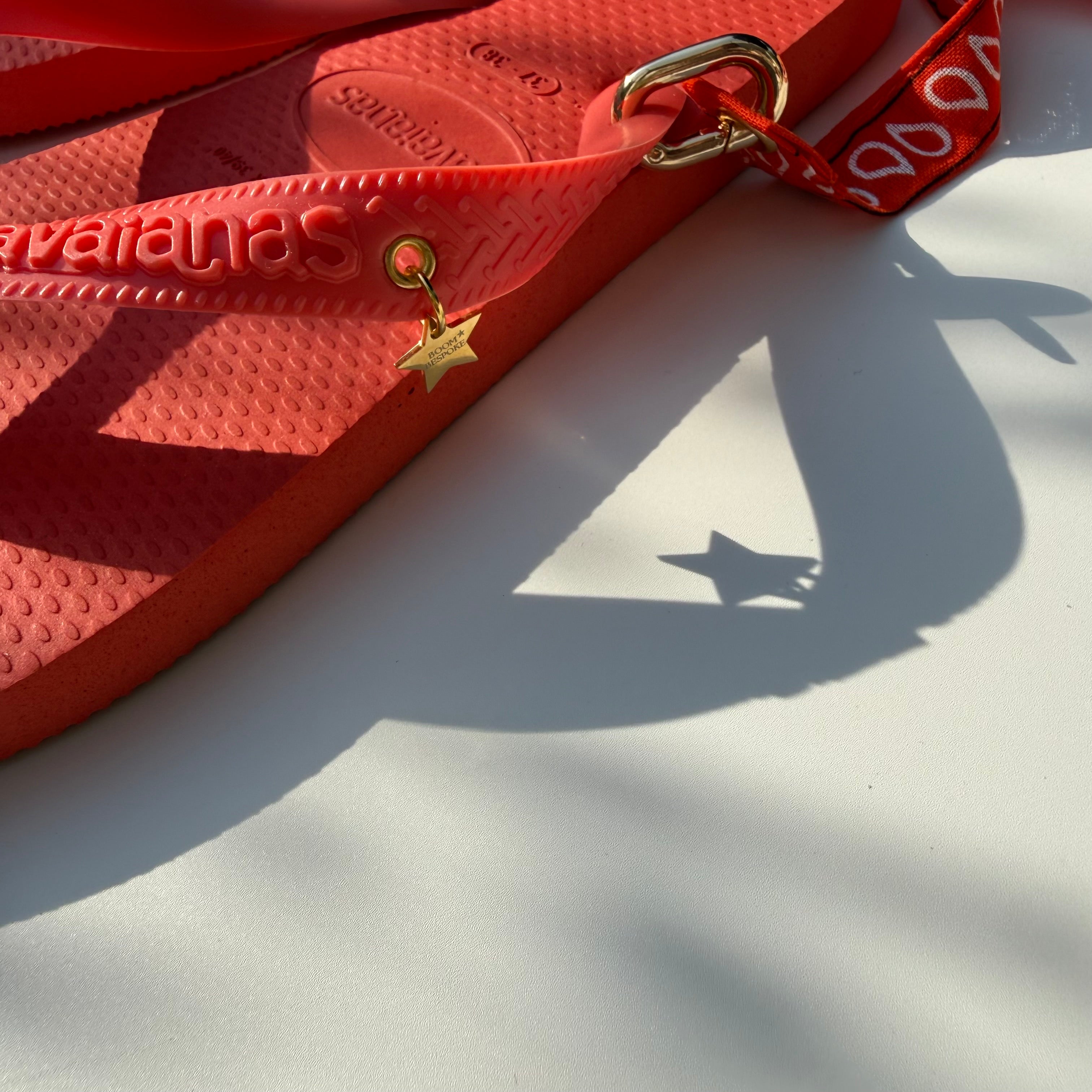 ‘CORAL’ ORANGE BANDANA HAVAIANAS TOP FLIP FLOPS BY BOOM BESPOKE