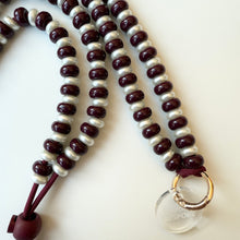Load image into Gallery viewer, ‘BURGUNDY BERRY PEARLS’ ADJUSTABLE CROSSBODY PHONE STRAP