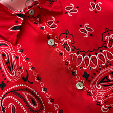 Load image into Gallery viewer, ‘CHERRY’ RED BANDANA SILK SHIRT CO-ORD