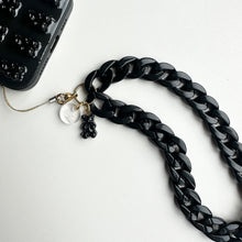 Load image into Gallery viewer, ‘JET BLACK’ BOOM BESPOKE PHONE CHAIN CHARM
