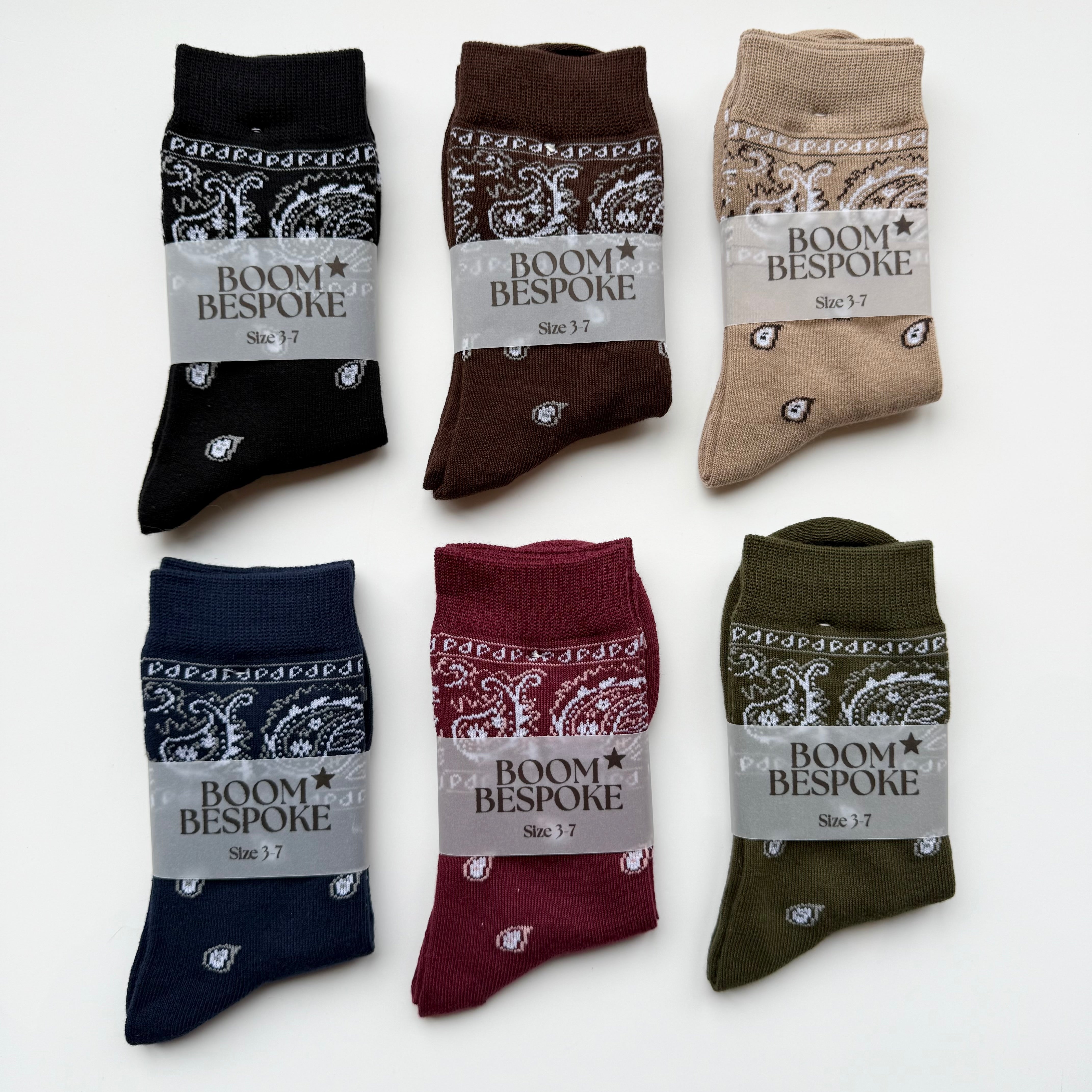 ‘MIDNIGHT’ NAVY BLUE BANDANA SOCKS