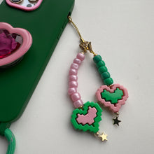 Load image into Gallery viewer, ‘DOUBLE POMME HEARTS’ PHONE BEADS CHARM BOOM BESPOKE