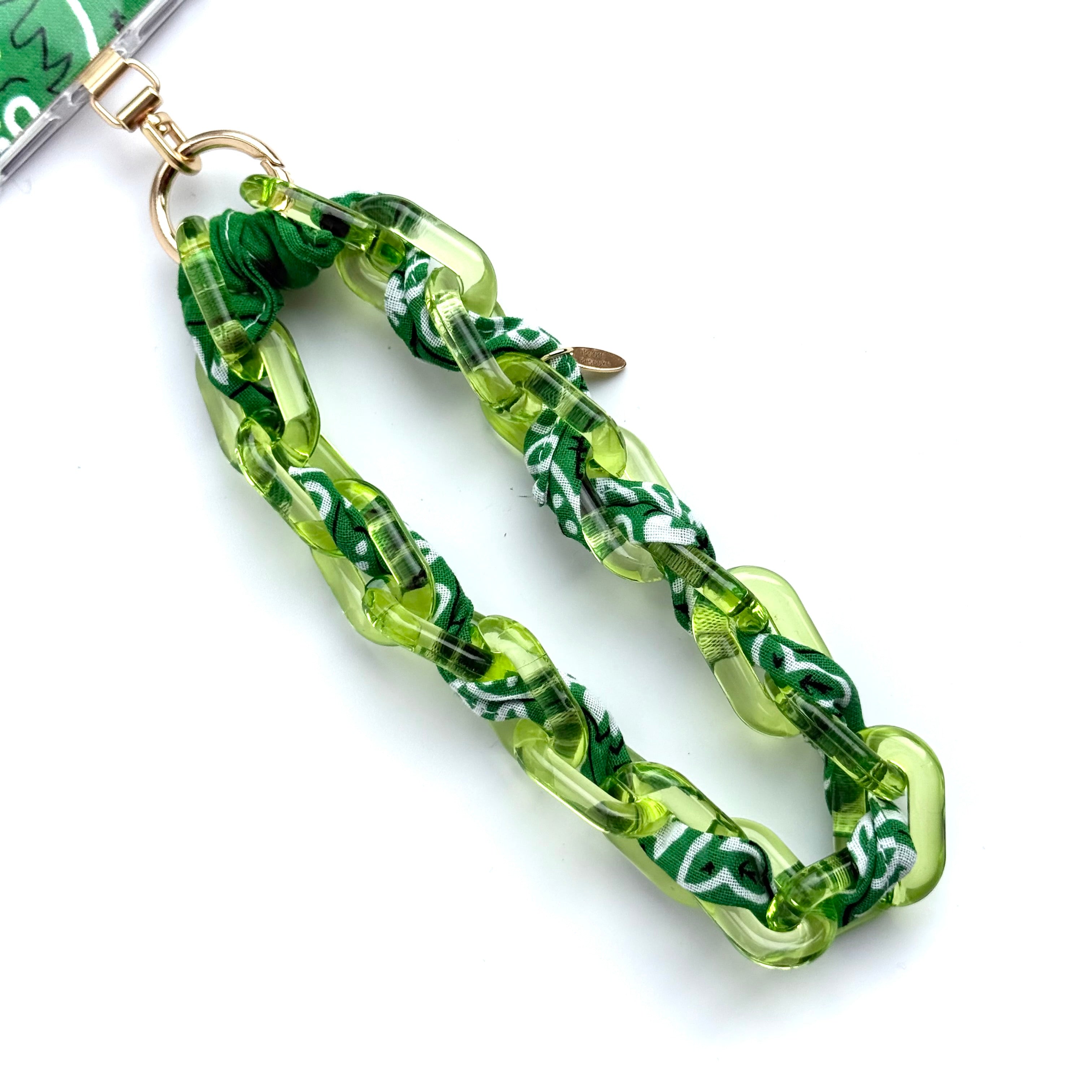 GREEN BANDANA JELLY PHONE CHAIN