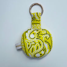 Load image into Gallery viewer, YELLOW PUFFY SMILEY FACE BOOM BANDANA KEYRING/BAG CHARM