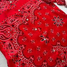 Load image into Gallery viewer, ‘CHERRY’ RED BANDANA SILK MAXI SHIRT DRESS