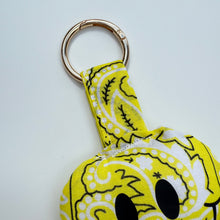 Load image into Gallery viewer, YELLOW PUFFY SMILEY FACE BOOM BANDANA KEYRING/BAG CHARM