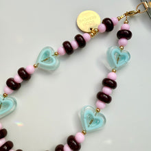 Load image into Gallery viewer, PINK ‘BURGUNDY BREEZE’ BOOM BESPOKE PHONE BEADS