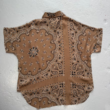 Load image into Gallery viewer, ‘ICED LATTE’ TAN BANDANA SILK SHIRT CO-ORD