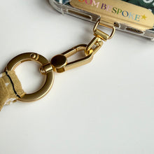 Load image into Gallery viewer, BEIGE RUFFLE BANDANA WRISTLET PHONE STRAP