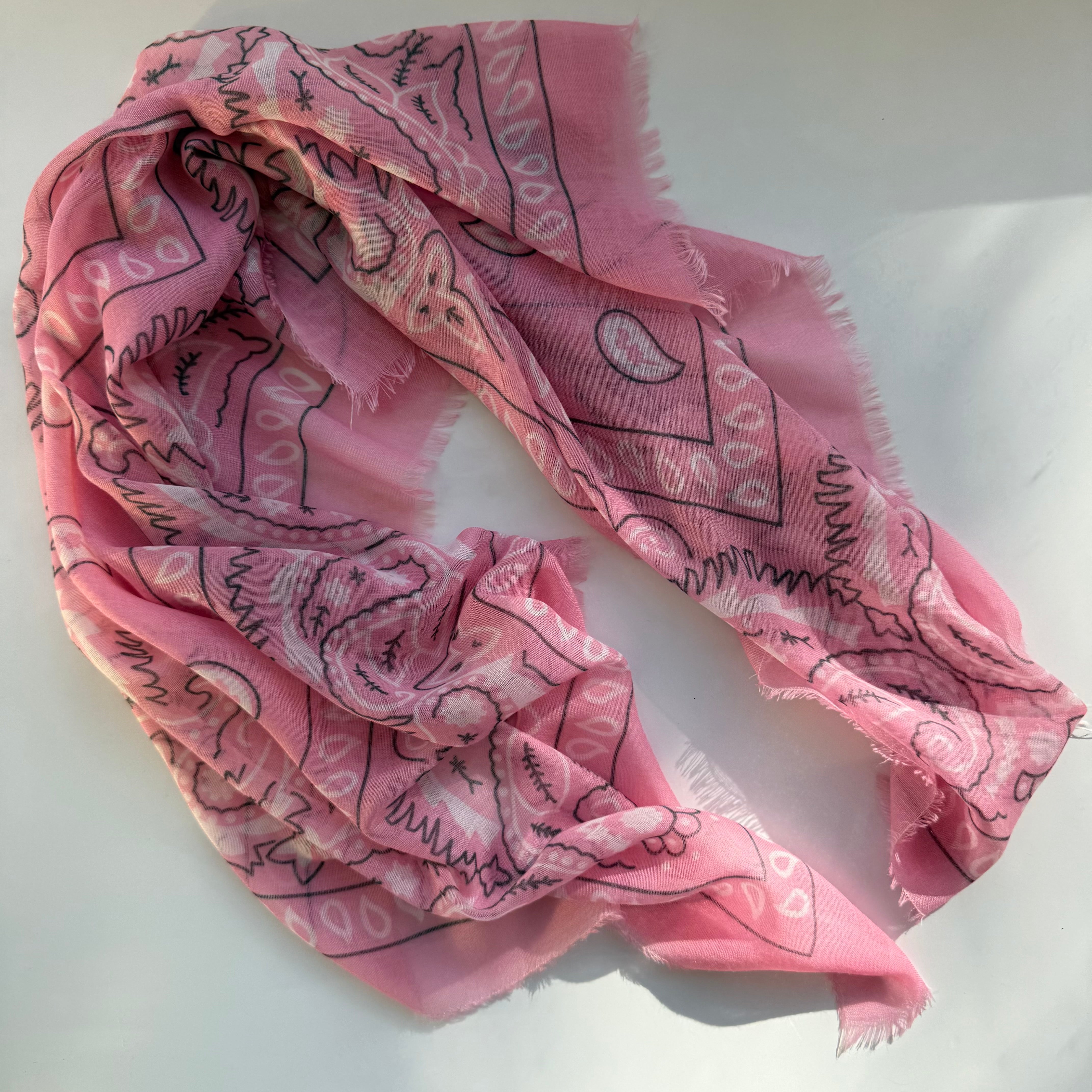 ‘CANDY FLOSS’ PINK THE MULTIWAY SQUARE BANDANA SCARF
