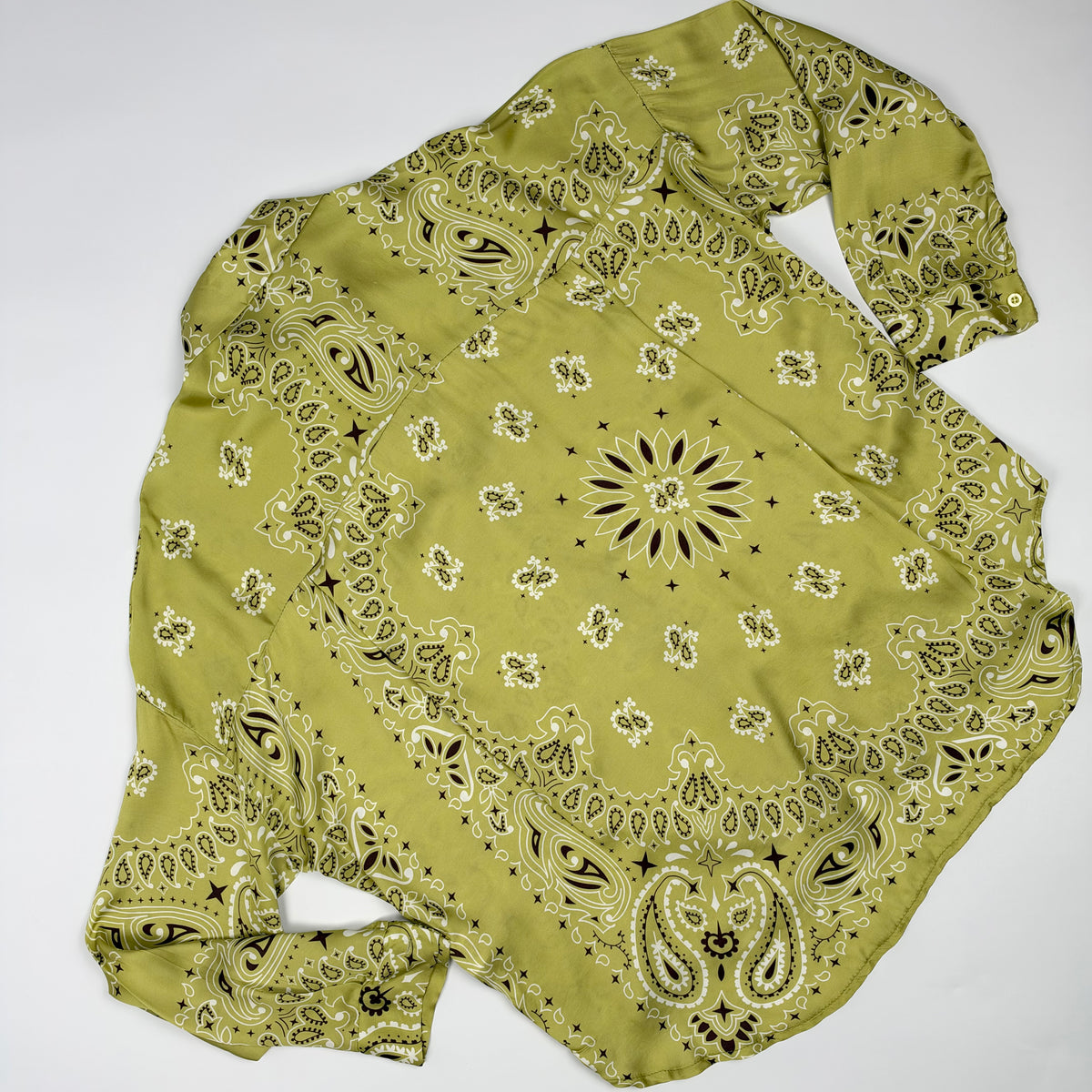 'LIME SORBET' GREEN BANDANA SILKY SHIRT & TROUSER SET