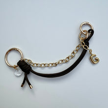 Load image into Gallery viewer, BROWN BALLOON INITIAL CORD BOOM BESPOKE BAG CHARM/KEYRING