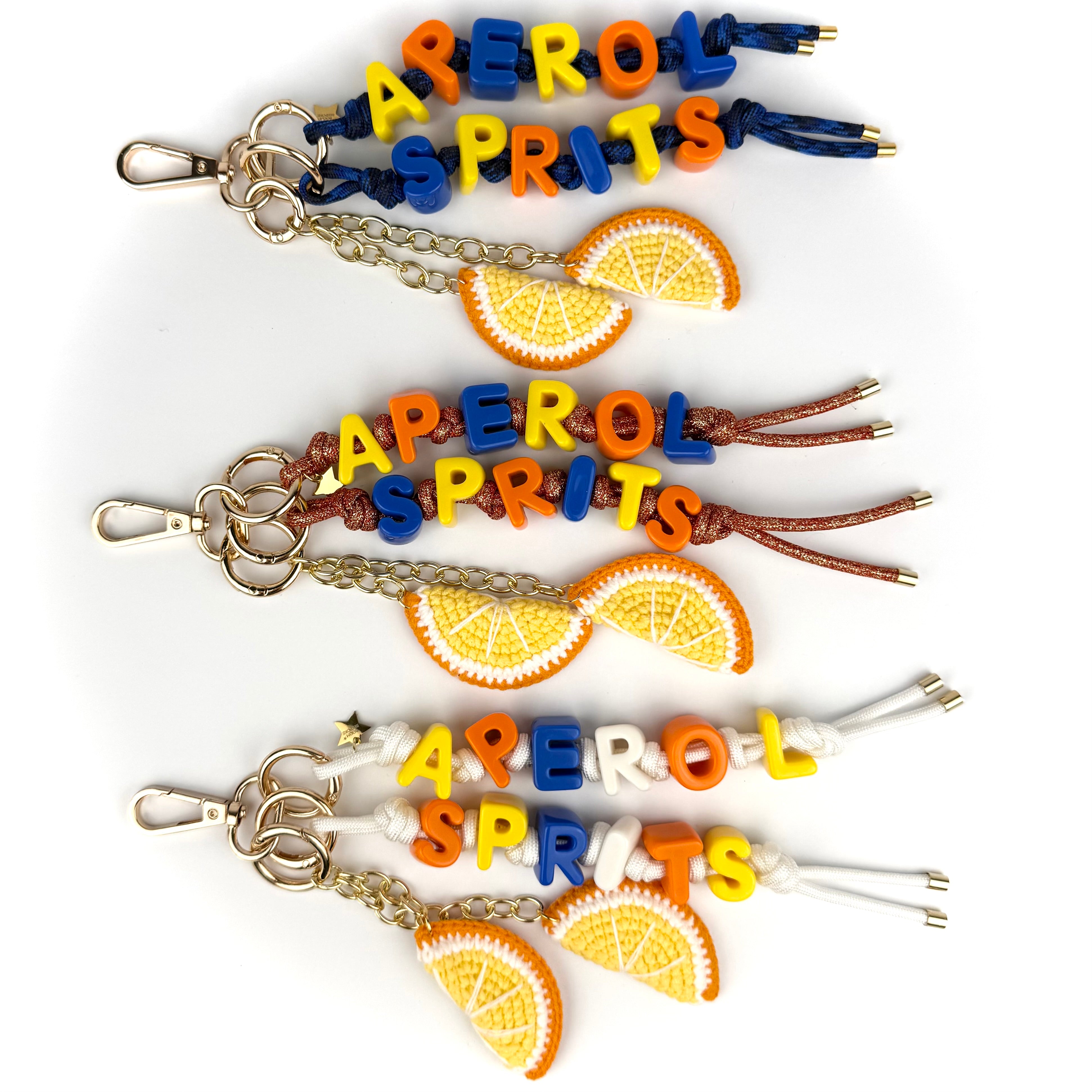 ‘APEROL SPRITZ’ CROCHET ORANGE BAG CHARM BY BOOM BESPOKE
