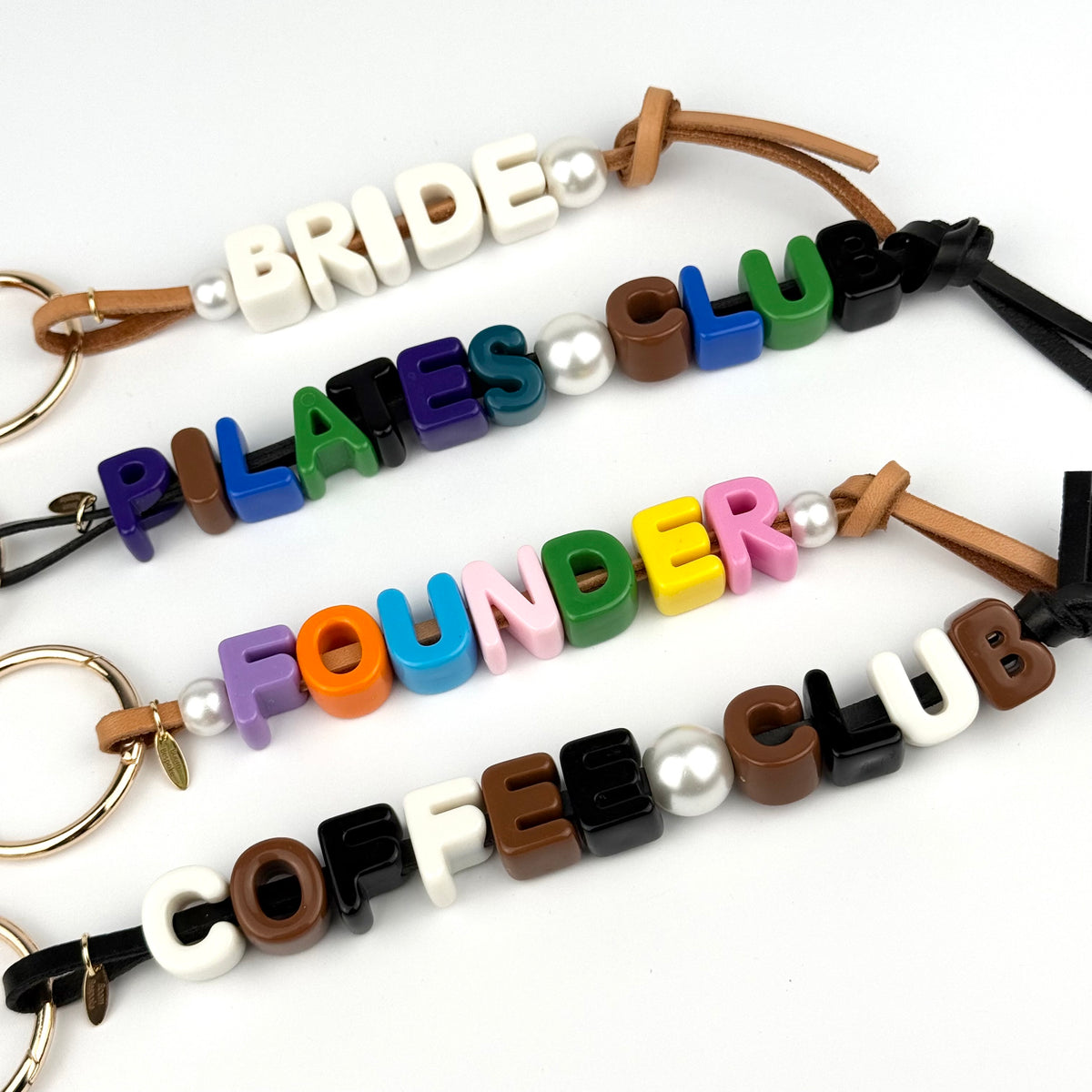 CHUNKY LEATHER BEADED BAG CHARM BY BOOM BESPOKE