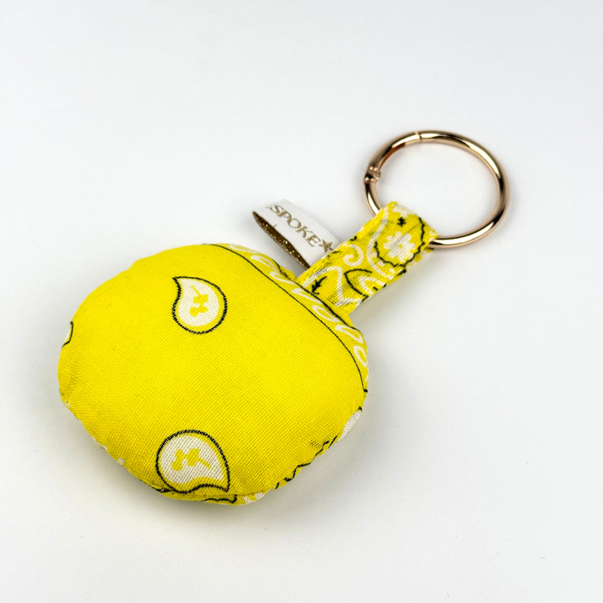 ´MADE YOU SMILE’ YELLOW BOOM PUFFY BANDANA SMILEY FACE BAG CHARM