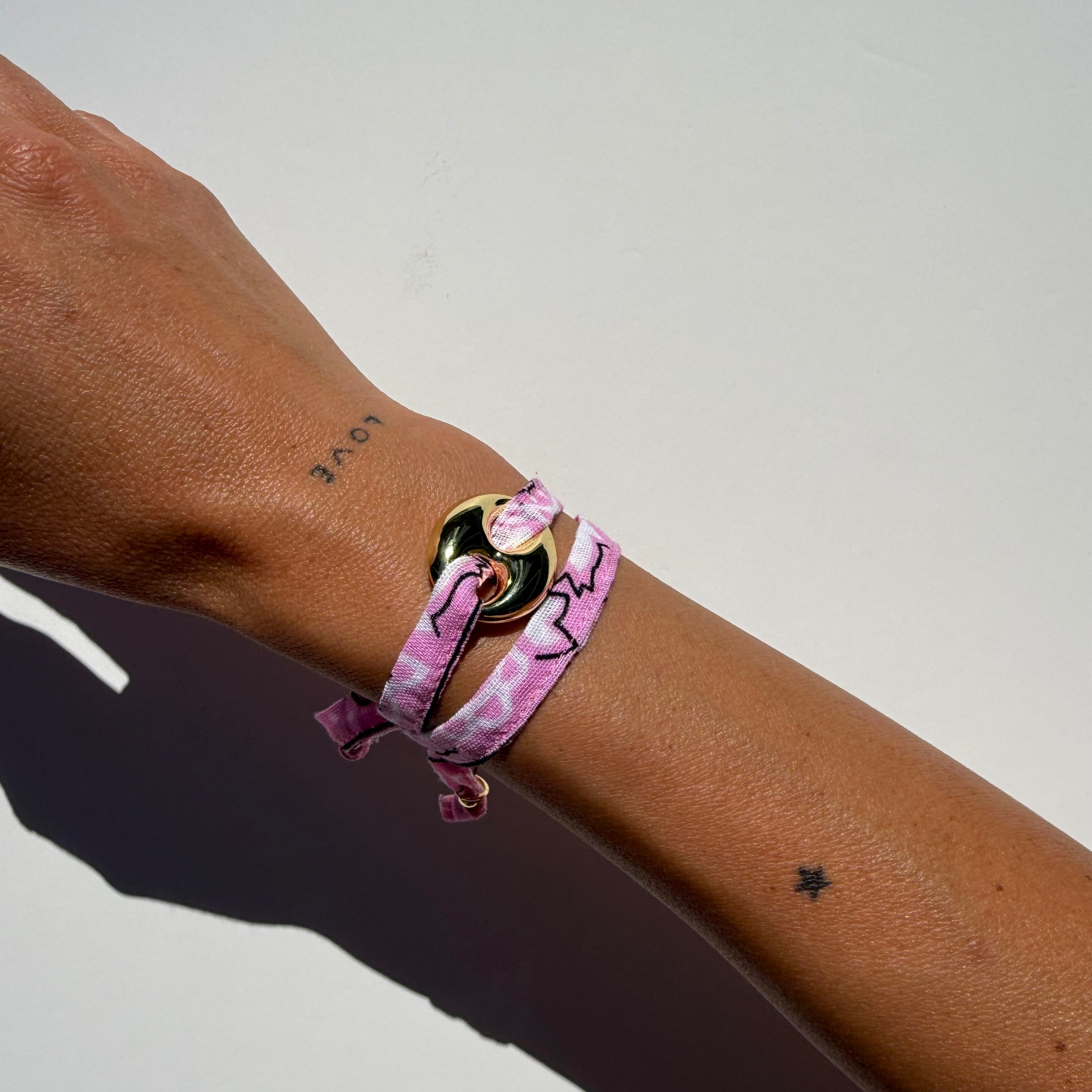 ‘GRAPEFRUIT’ PINK BANDANA WRAP BRACELET BY BOOM BESPOKE