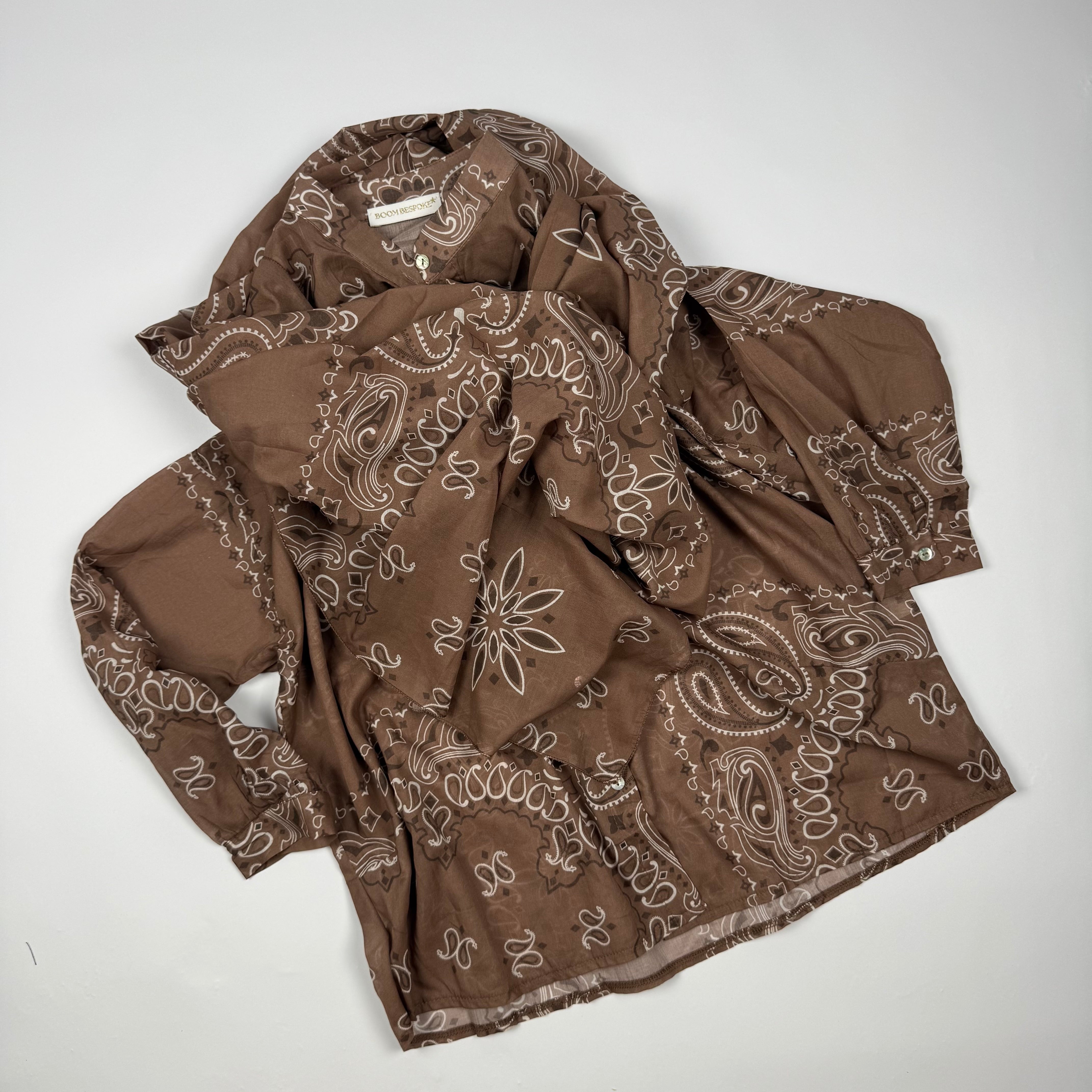 'CAPPUCCINO' DEEP TAUPE BANDANA MULTIWAY COTTON SET