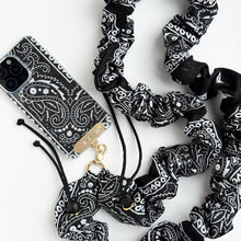 Load image into Gallery viewer, BLACK BANDANA ADJUSTABLE CROSSBODY PHONE STRAP