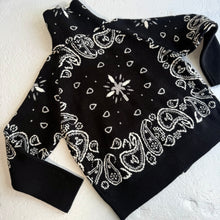 Load image into Gallery viewer, ‘INKED’ BANDANA KNIT ZIP UP HIGH NECK CARDIGAN