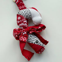 Load image into Gallery viewer, ‘BOW’ PUFFY CANDY CANE BOOM BANDANA BAG CHARM