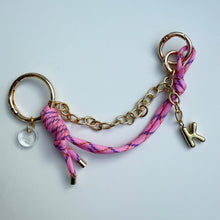 Load image into Gallery viewer, PINK BALLOON INITIAL CORD BOOM BESPOKE BAG CHARM/KEYRING