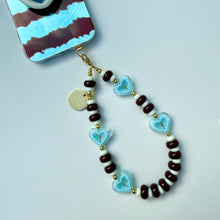 Load image into Gallery viewer, CREAM ‘BURGUNDY BREEZE’ BOOM BESPOKE PHONE BEADS