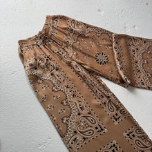 Load image into Gallery viewer, ‘ICED LATTE’ TAN BANDANA SILK TROUSERS CO-ORD