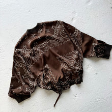 Load image into Gallery viewer, ‘ESPRESSO’ BROWN BANDANA SILK ZIP BOMBER CO-ORD