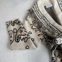 Load image into Gallery viewer, ‘OAT’ BANDANA KNIT BELTED LONGLINE CARDIGAN