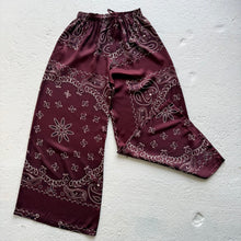 Load image into Gallery viewer, ‘MULBERRY’ PLUM BANDANA SILK TROUSERS