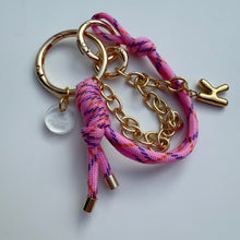 Load image into Gallery viewer, PINK BALLOON INITIAL CORD BOOM BESPOKE BAG CHARM/KEYRING
