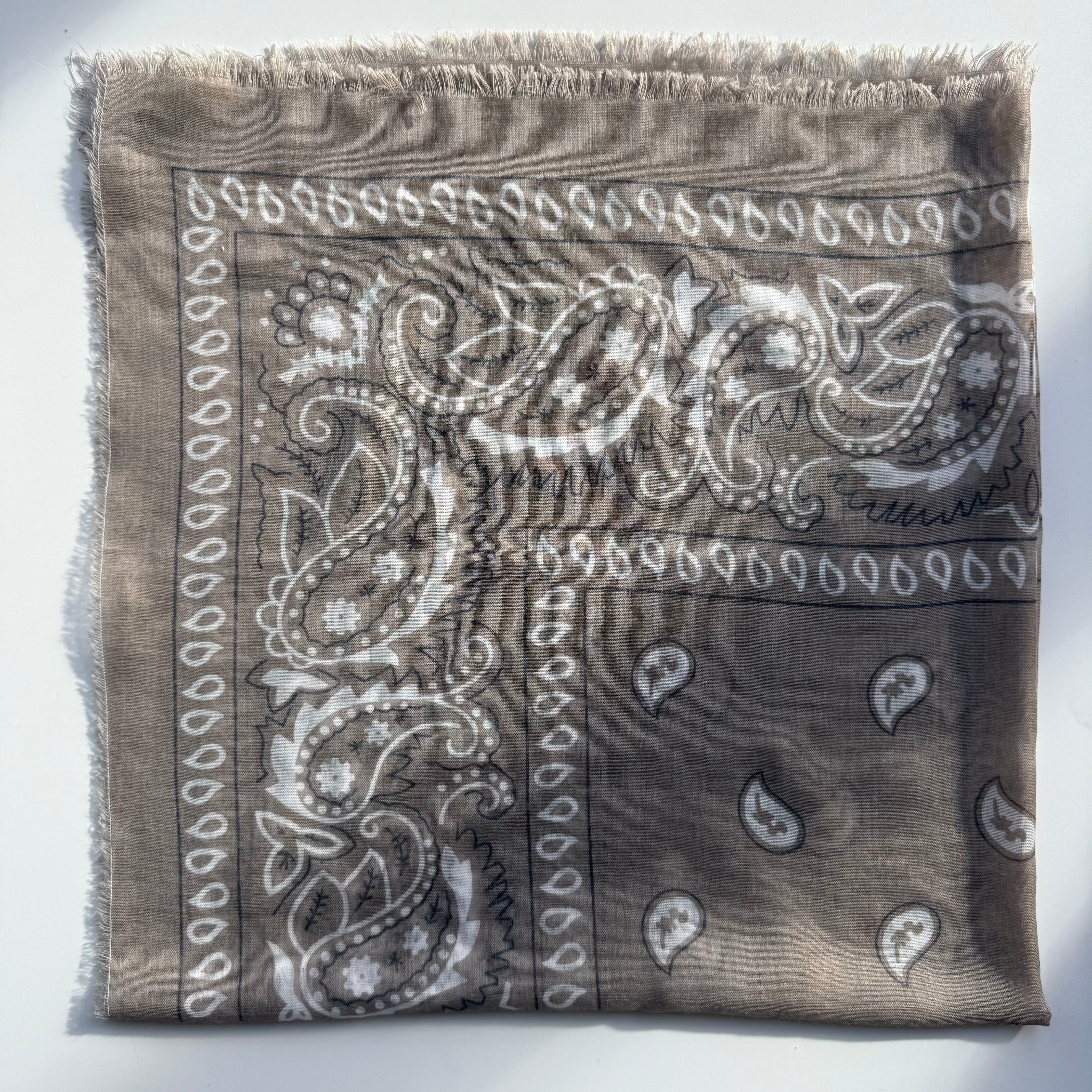 ‘TEA’ TAUPE THE MULTIWAY SQUARE BANDANA SCARF