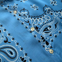 Load image into Gallery viewer, ‘AZURE’ BLUE BANDANA SILK SHIRT CO-ORD