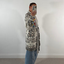 Load image into Gallery viewer, ‘OAT’ BANDANA KNIT BELTED LONGLINE CARDIGAN