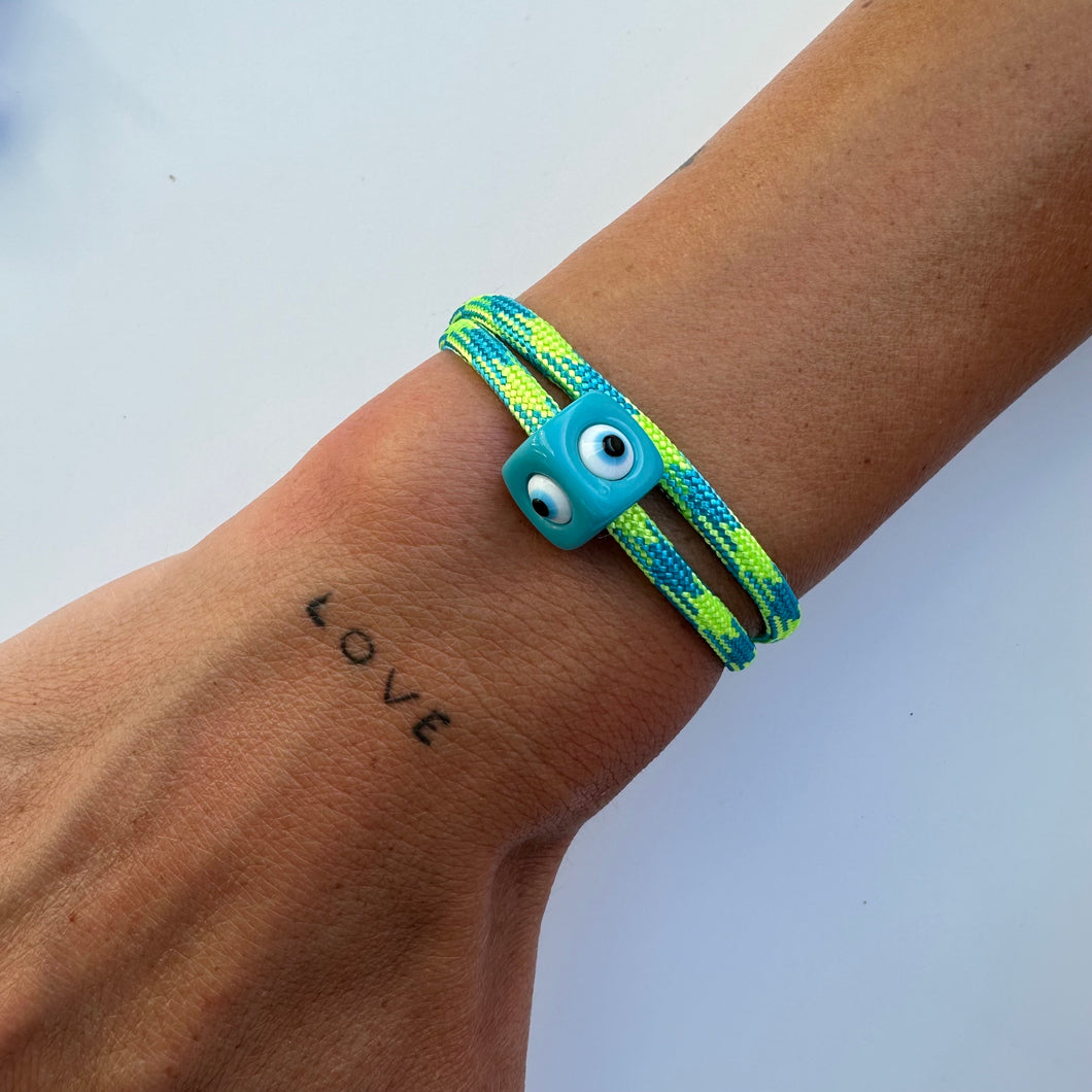 BLUE EYE BEAD ROPE BRACELET