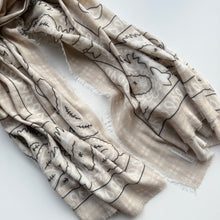 Load image into Gallery viewer, ‘VANILLA’ CREAM CHEQUERED FINE KNIT BANDANA LARGE SCARF
