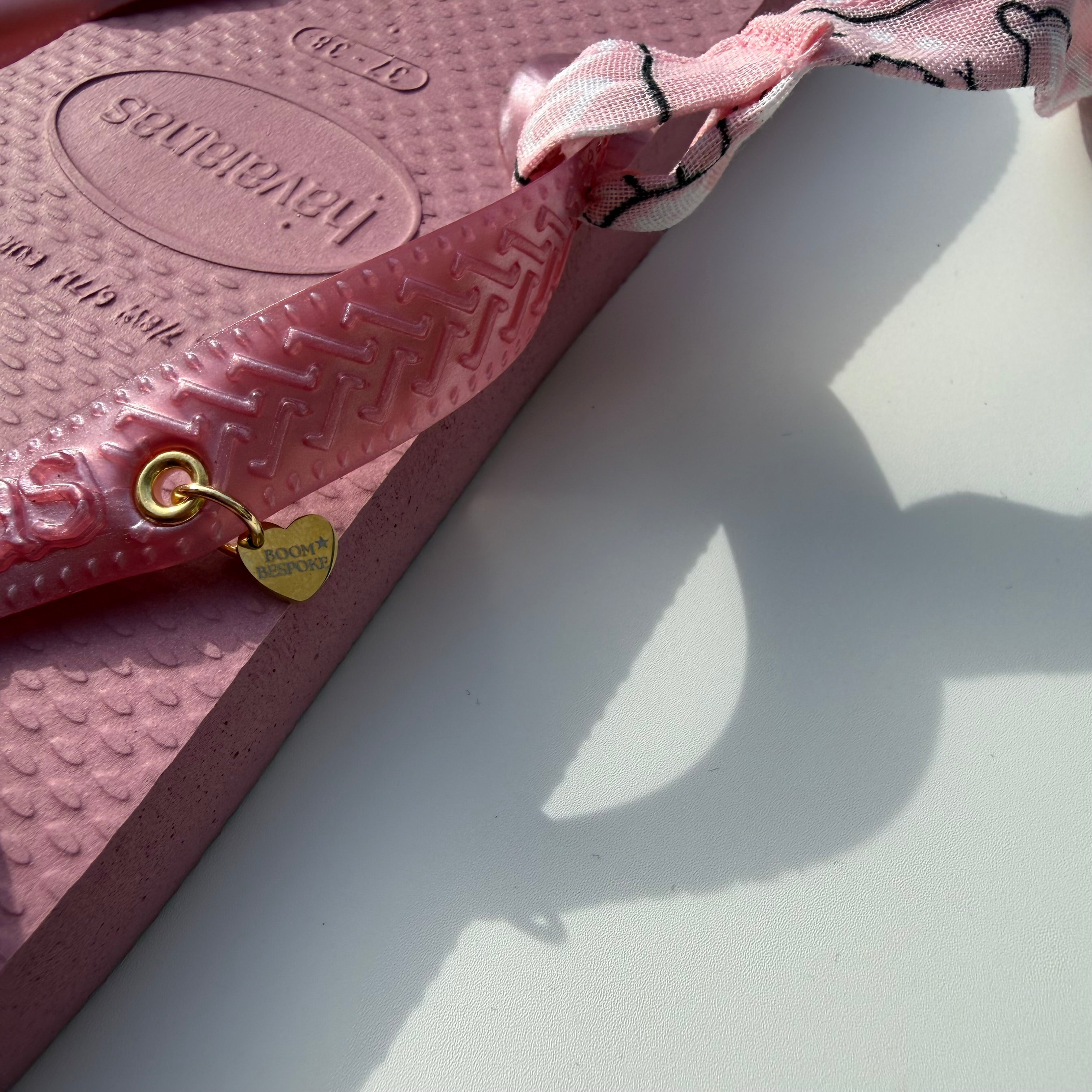 ‘BALLERINA’ PINK BANDANA HAVAIANAS TOP FLIP FLOPS BY BOOM BESPOKE