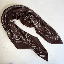 Load image into Gallery viewer, ‘ESPRESSO’ BROWN FINE KNIT BANDANA SCARF
