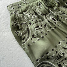 Load image into Gallery viewer, ‘CACTUS’ GREEN BANDANA SILK TROUSERS CO-ORD
