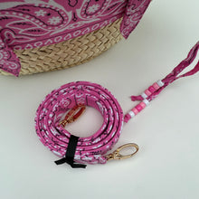 Load image into Gallery viewer, ‘BUBBLEGUM’ PINK BANDANA BASKET BAG BY BOOM BESPOKE
