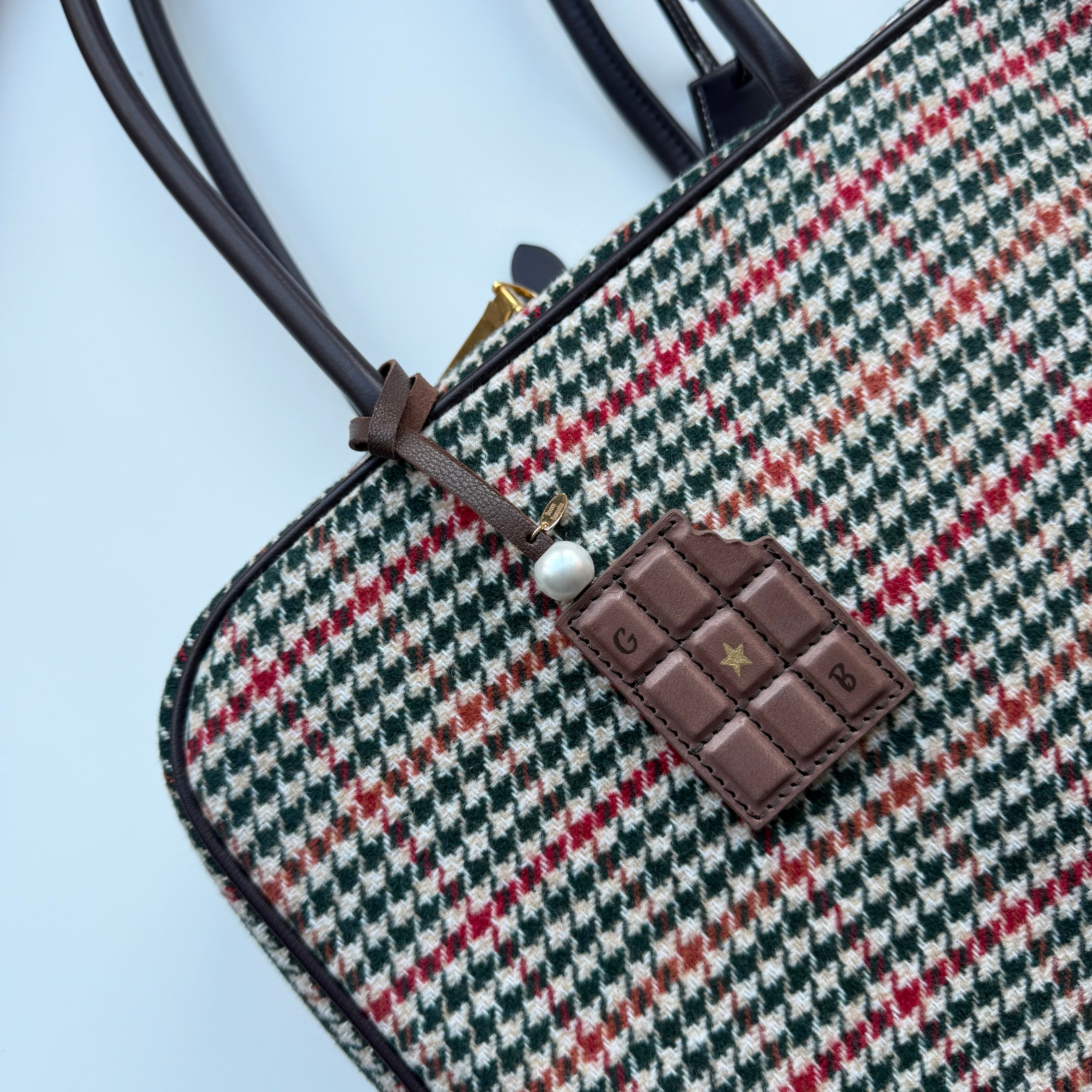 ‘BOOM BAR’ LEATHER CHOCOLATE BAR BAG CHARM BY BOOM BESPOKE