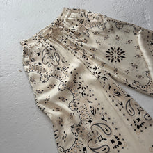 Load image into Gallery viewer, ‘COCONUT’ CREAM BANDANA SILK TROUSERS CO-ORD
