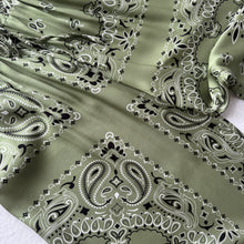 Load image into Gallery viewer, ‘ALOE’ GREEN BANDANA SILK TROUSERS CO-ORD
