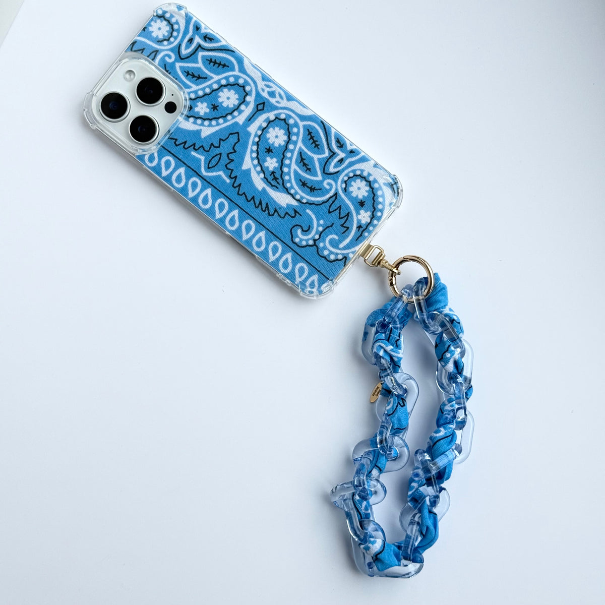 BLUE BANDANA JELLY PHONE CHAIN