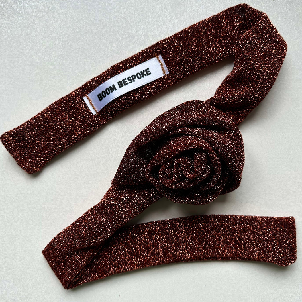 BRONZE GLITTER ROSE CHOKER BY BOOM BESPOKE