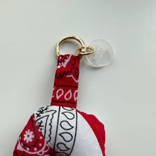 Load image into Gallery viewer, ‘BOW’ PUFFY CANDY CANE BOOM BANDANA BAG CHARM
